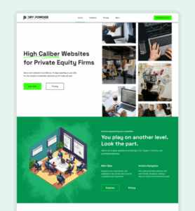 dry powder projekt landing page