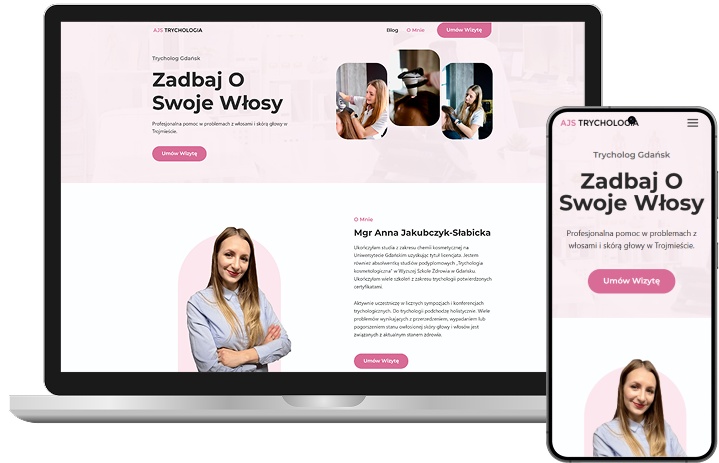 Pokaz projektu ajstrychologia laptop telefon