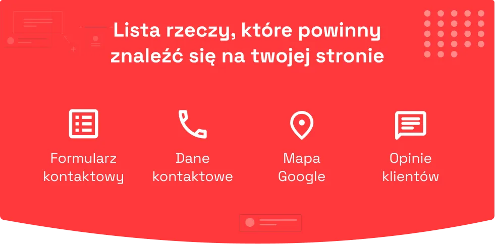 co powinno znaleźć się na stronie internetowej
